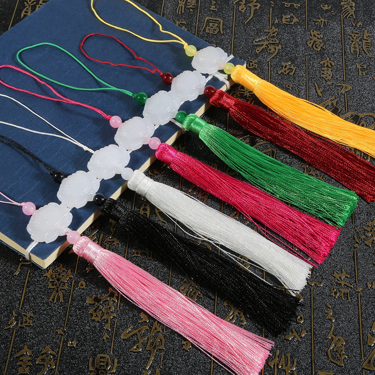 Colgante de flor de loto de estilo chino, borla de seda de algodón colorida para manualidades DIY, accesorios de joyería para decoración, 1 ud.