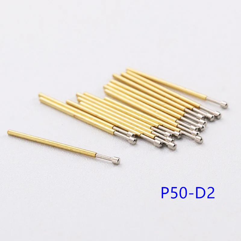 Hot Selling P50 Series Nickel Plated Test Probe Electronic Spring Detection Needle 100 Pcs/Bag Brass Pogo Pins For Test Tools