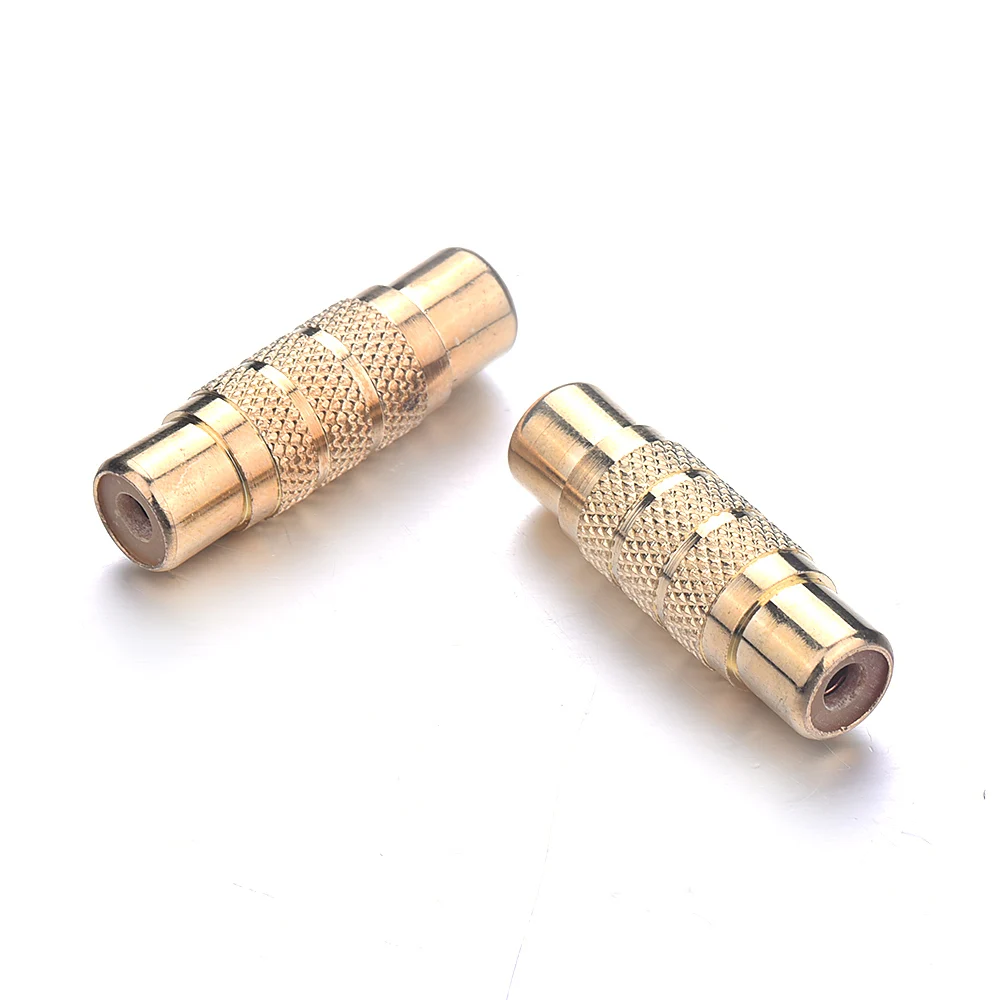 

2Pcs/lot RCA Female to RCA Female AV Audio Video Coupler Connector Adapter RCA F/F Copper Connectors