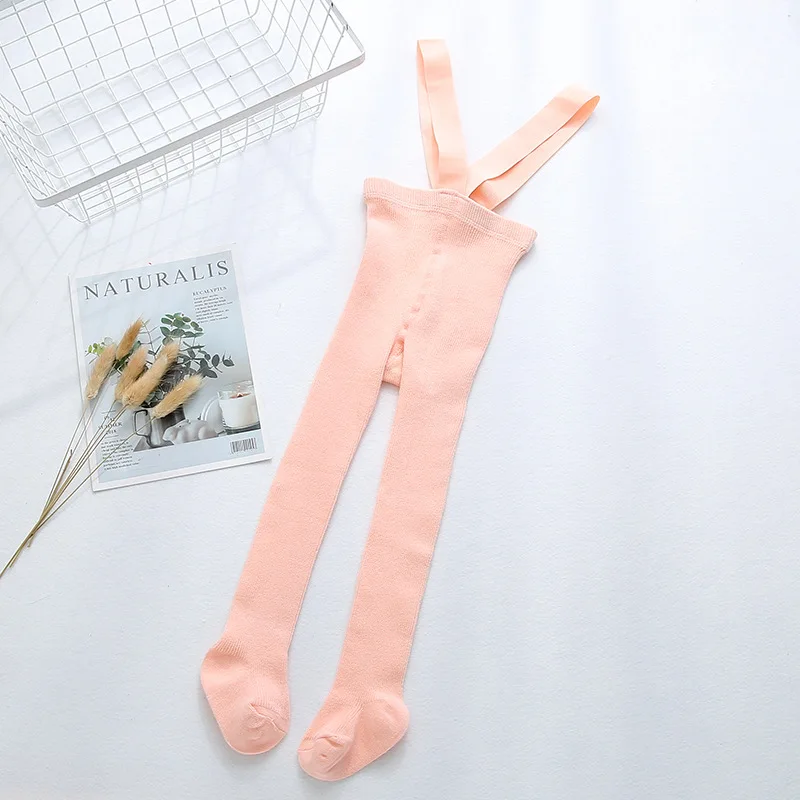 Baby Kids Suspender Pantyhose Spring Autumn Girls Boys Cute Solid Color High Waist Bandage Overall Breathable Leggings