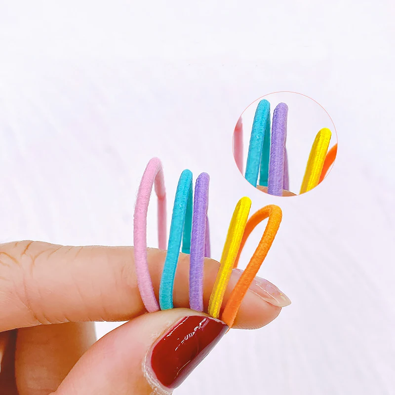 20/50/100pcs/Set Girls Hair Band Colorful Basic Simple Headband High Elastic Hair Accessories Cute Ponytail Holder Gift for Kids