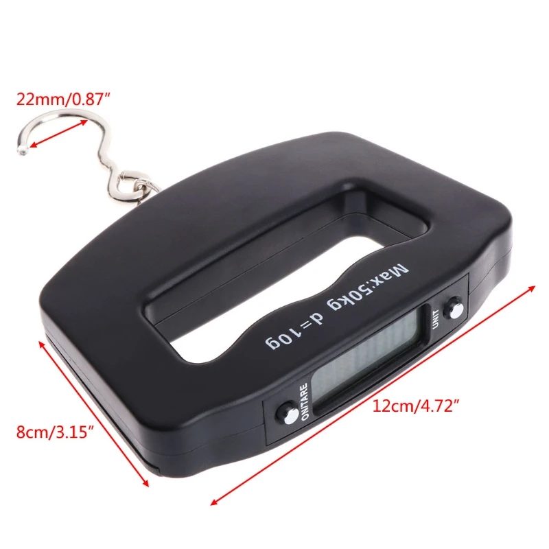 2024 New Portable Digital Hand-held Scale 50Kg Baggage Fish Hook Hanging Electronic Scale