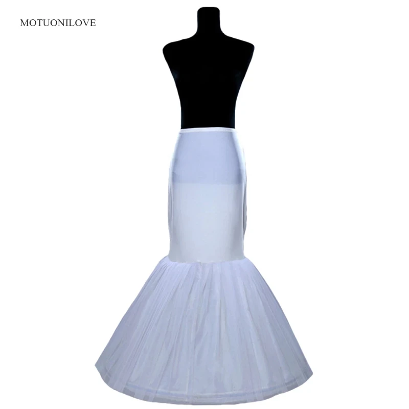 Wholesale Price 1 Hoop Bone Elastic Waist Petticoat For Bridal Mermaid Wedding Dress Crinoline Slip Underskirt in Stock Fast