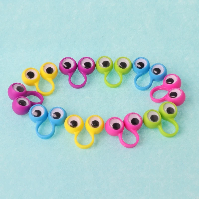 New 10 Pcs Eye Finger Puppets Eye Rings Kids Baby Toys Gift Slime Accessories  900C