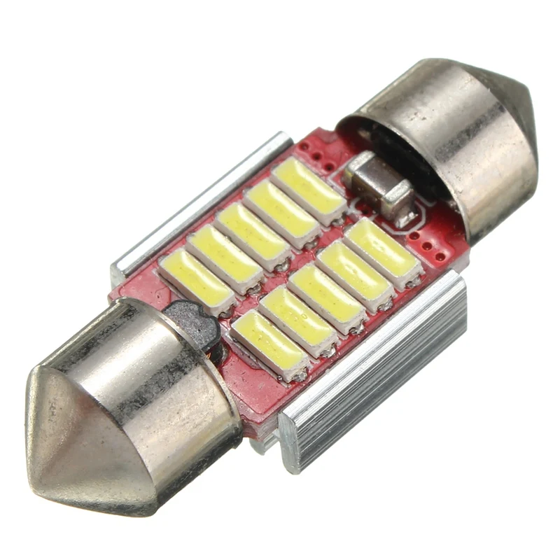 1/2 sztuk 31mm 10 SMD 4014 LED błąd Canbus bezpłatne wnętrza Festoon Doom automatyczne światło żarówki czysty biały DC 12-24V Parking Dropshipping