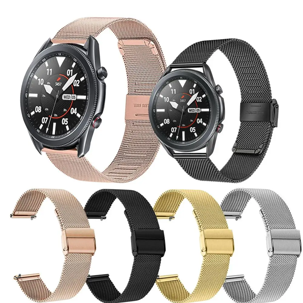 Milanese strap For Samsung Galaxy watch 3 45mm 41mm/Active 2 For Huami Amazfit GTS Bip 20mm 22mm bracelet Huawei GT/2/2e band