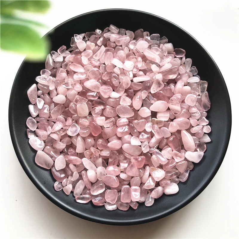 50g 5-7mm Natural Pink Crystal Gravel Rose Quartz Crystal Gravel Stone Rock Chips Lucky Healing Natural Stones and Minerals