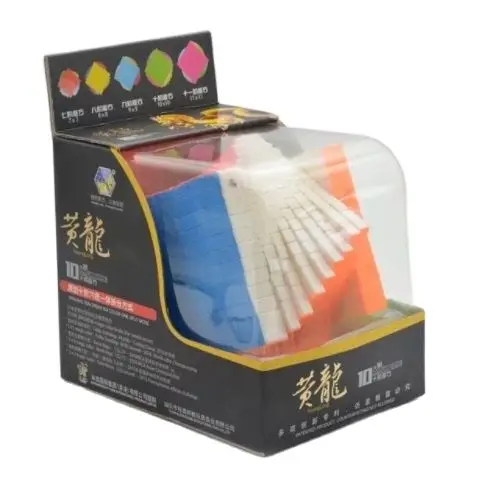 Original Yuxin Huanglong 10x10x10 Cubo Zhisheng Cubo de velocidad rompecabezas 10 capas resorte giratorio 10x10 Cubo mágico juguetes educativos de aprendizaje