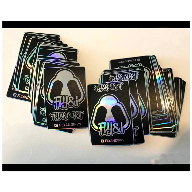 100PCS Custom Holographic Stickers Aesthetic Phone Laptop Bike Waterproof Personalized Laser Labels Die Out Business LOGO Decal