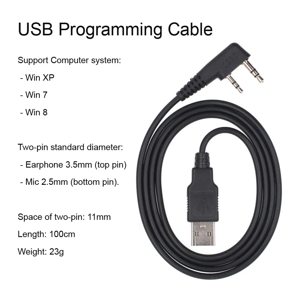 Baofeng-Cable de programación USB para walkie-talkie Baofeng DMR, DM-5R plus, DM-X, DM-1701, DM-1702, DM-1706, Radio DMR