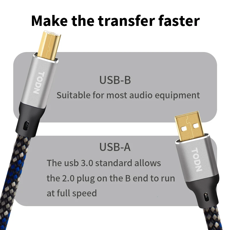 Kabel USB A-B Alpha 4N OFC Digital AB Audio A do B high-end kabel danych typu A do typu B Hifi do dekodera miksera