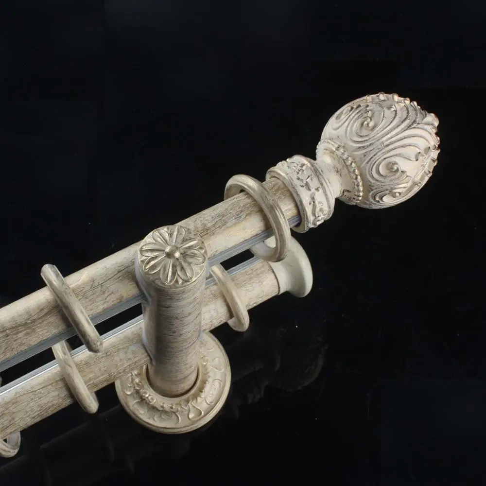 

White thick European style Roman rod 30mm aluminum alloy single and double pole curtain rod