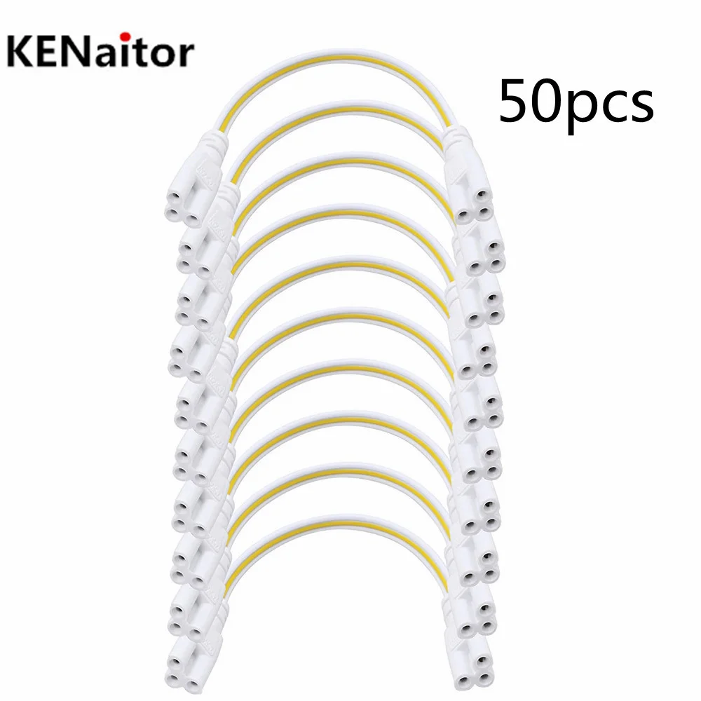 50pcs 3 pin LED Tube Connector 30cm Three-phase T5 T8  Led Lamp Lighting Connecting Double-end Cable Wire