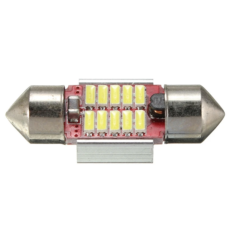 1/2 sztuk 31mm 10 SMD 4014 LED błąd Canbus bezpłatne wnętrza Festoon Doom automatyczne światło żarówki czysty biały DC 12-24V Parking Dropshipping