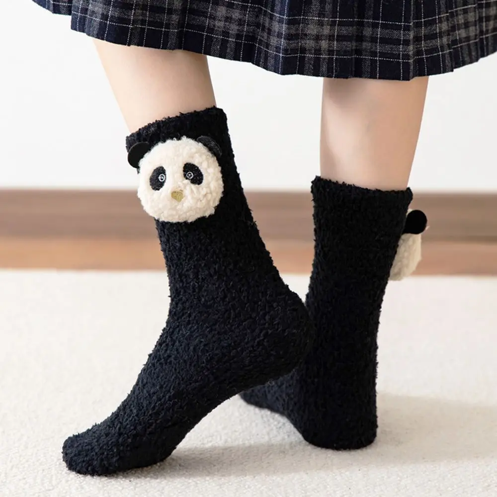 Design Middle Tube Bear Penguin Three-dimensional Cartoon Hosiery Women Frog Socks Floor Socks Coral Fleece Socks