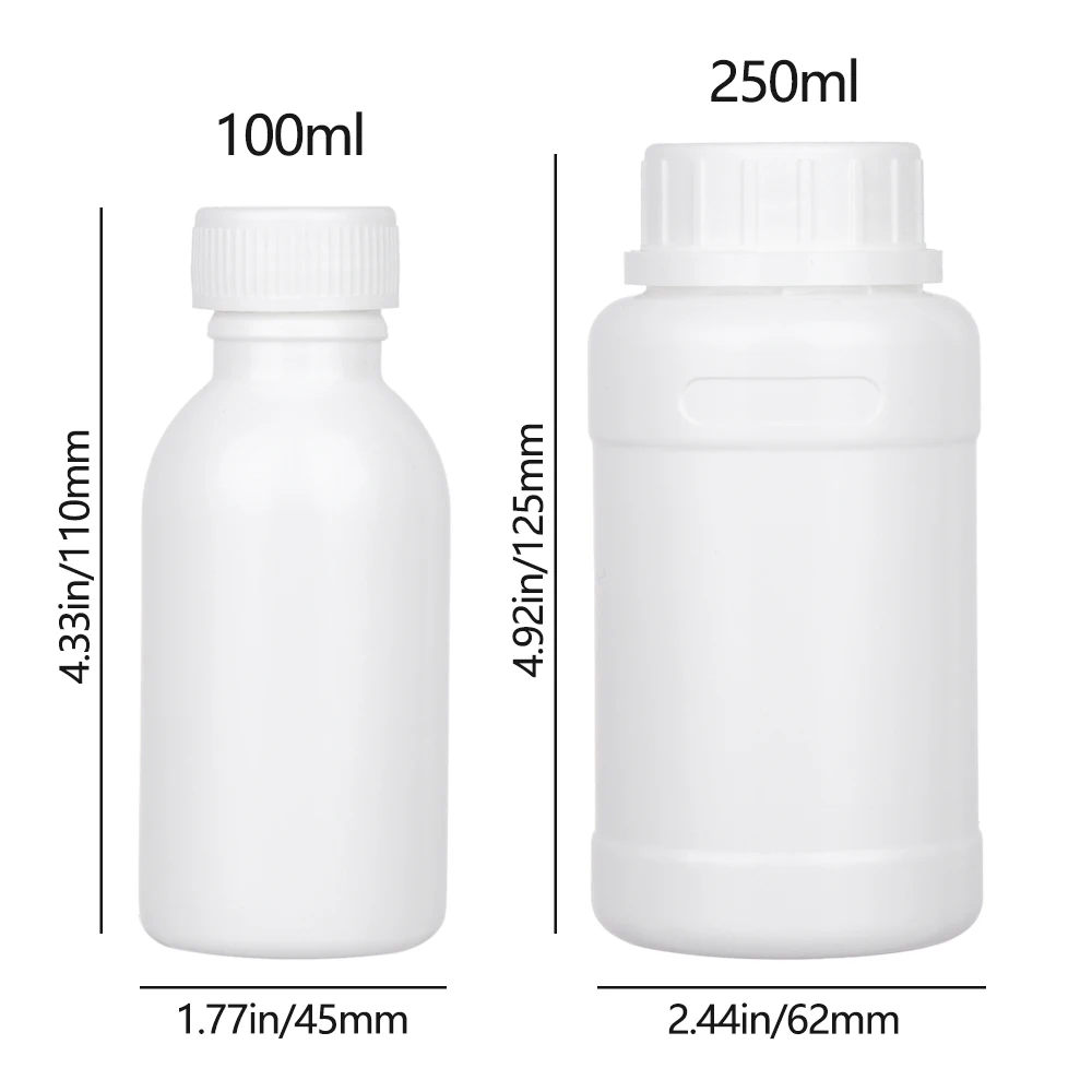 1PC 5/10/15/30/60/100/250ml Plastic PET Clear Empty Seal Bottle Liquid Container Reagent Packing Storage Jar Industrial Supplies