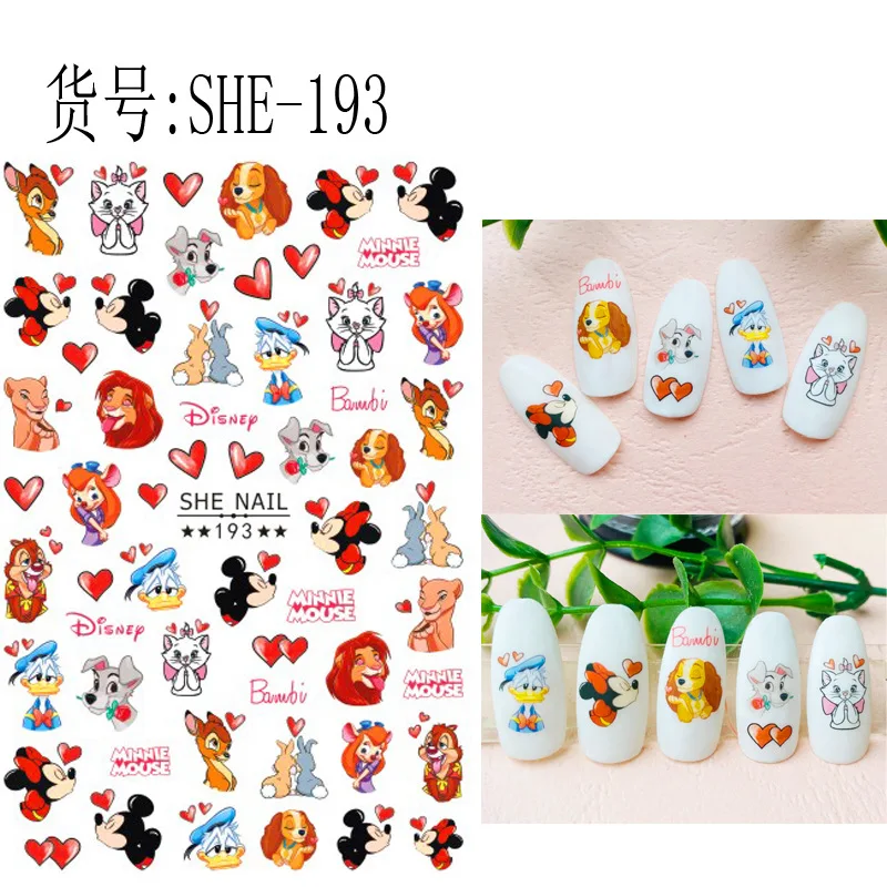 

Disney Cartoon Sticker Stitch Donald Duck Mickey Mouse Star Dailu Cartoon Nail Sticker Manual DIY Nail Sticker Child Nail