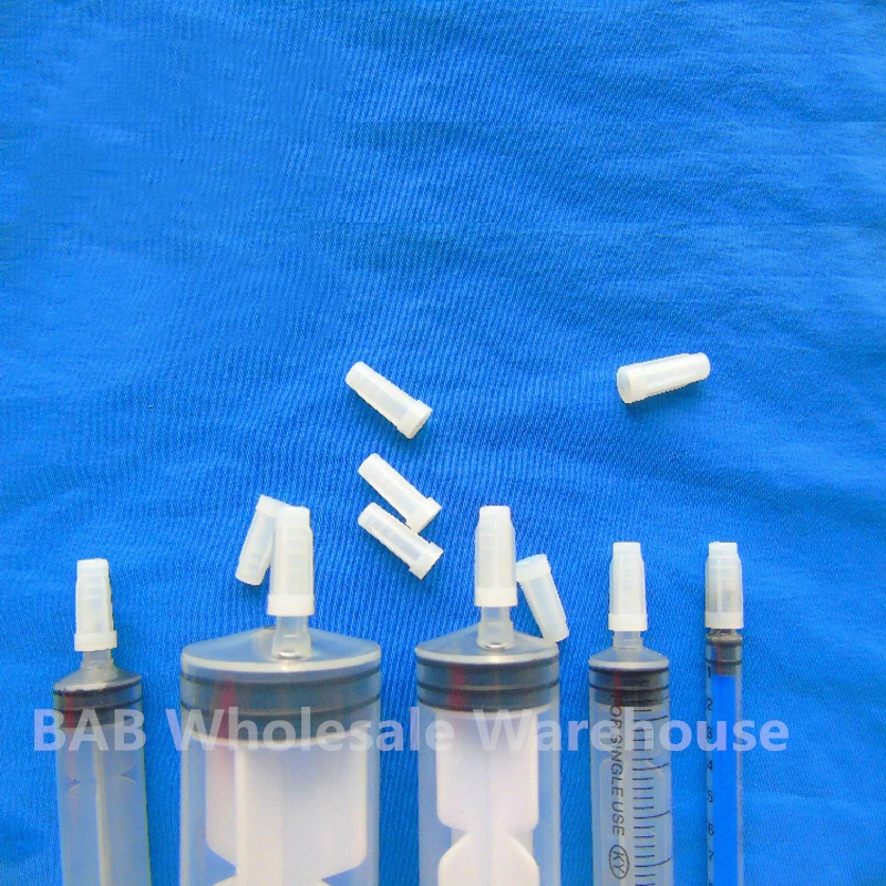 Disposable Plastic Syringe Barrel Caps Straight Mouth Syringe Barrel Tips