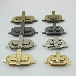 1 개 아연 합금 회전 잠금 패션 내구성 잠금 걸쇠 DIY 가죽 공예 여성 가방 핸드백 어깨 가방 지갑 DIY 하드웨어