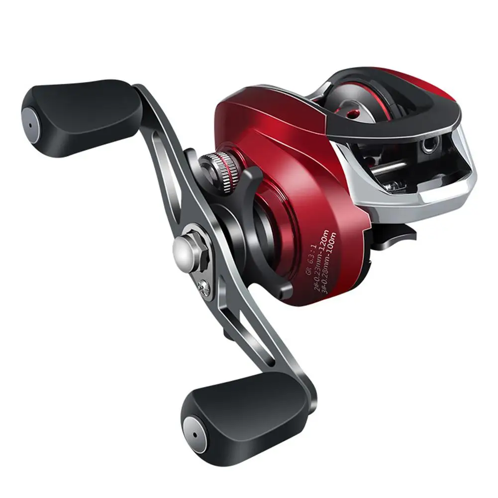 Baitcasting Fishing Reel 6.3:1 Left Right Hand Double Metal Spool Fishing Bait Casting Reel 8 Kg Braking Force Fishing Reel L7