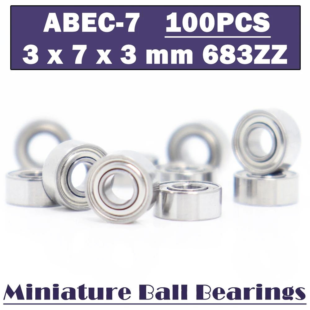 

683ZZ Bearing ABEC-7 ( 100 PCS ) 3*7*3 mm High Quality Miniature Ball Bearings 618/3ZZ
