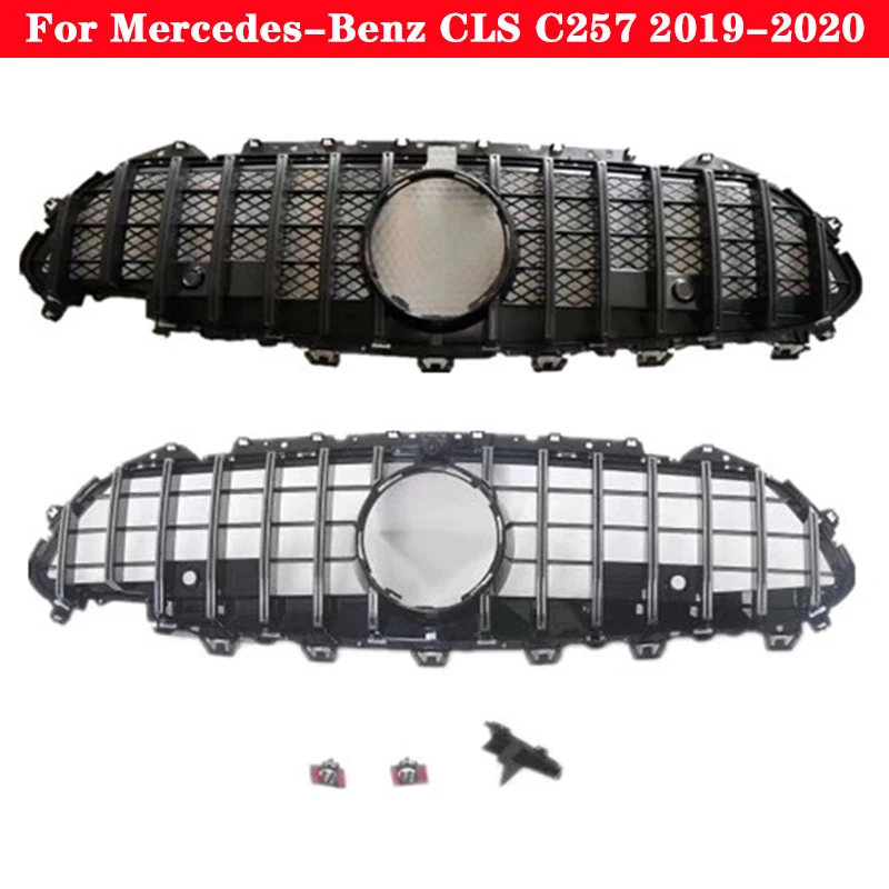 

For Mercedes-Benz CLS class C257 2019-2020 Car styling Middle grille GT ABS plastic Silver Black front bumper Center Grille