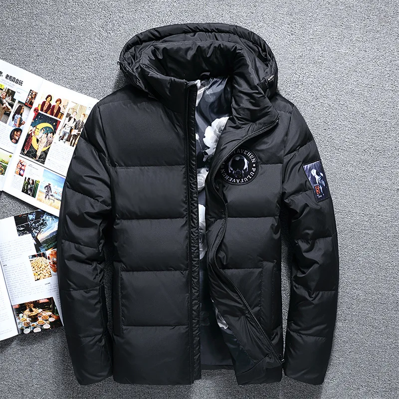 Alta Qualidade Pato Branco Grosso Para Baixo Casaco Homens Neve Parkas Masculino Quente Marca Vestuário Inverno Para Baixo Casaco Outerwear