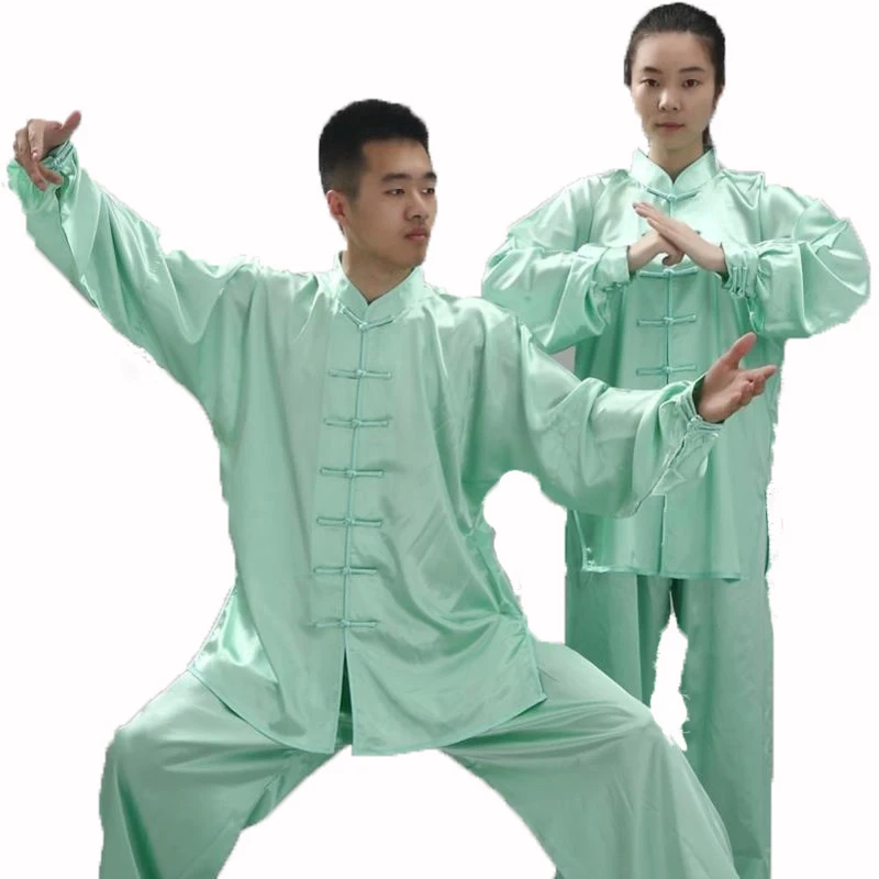 

Shiny Satin Tai chi Uniform Wushu Kung fu Martial arts Suit Wing Chun Jacket and Pants