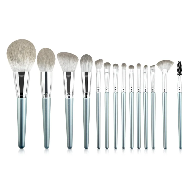 14pcs/set Makeup brushes set big Powder sculpt angled blusher eyeshadow highlight concealer detail eyebrow fan Make up brush Pro