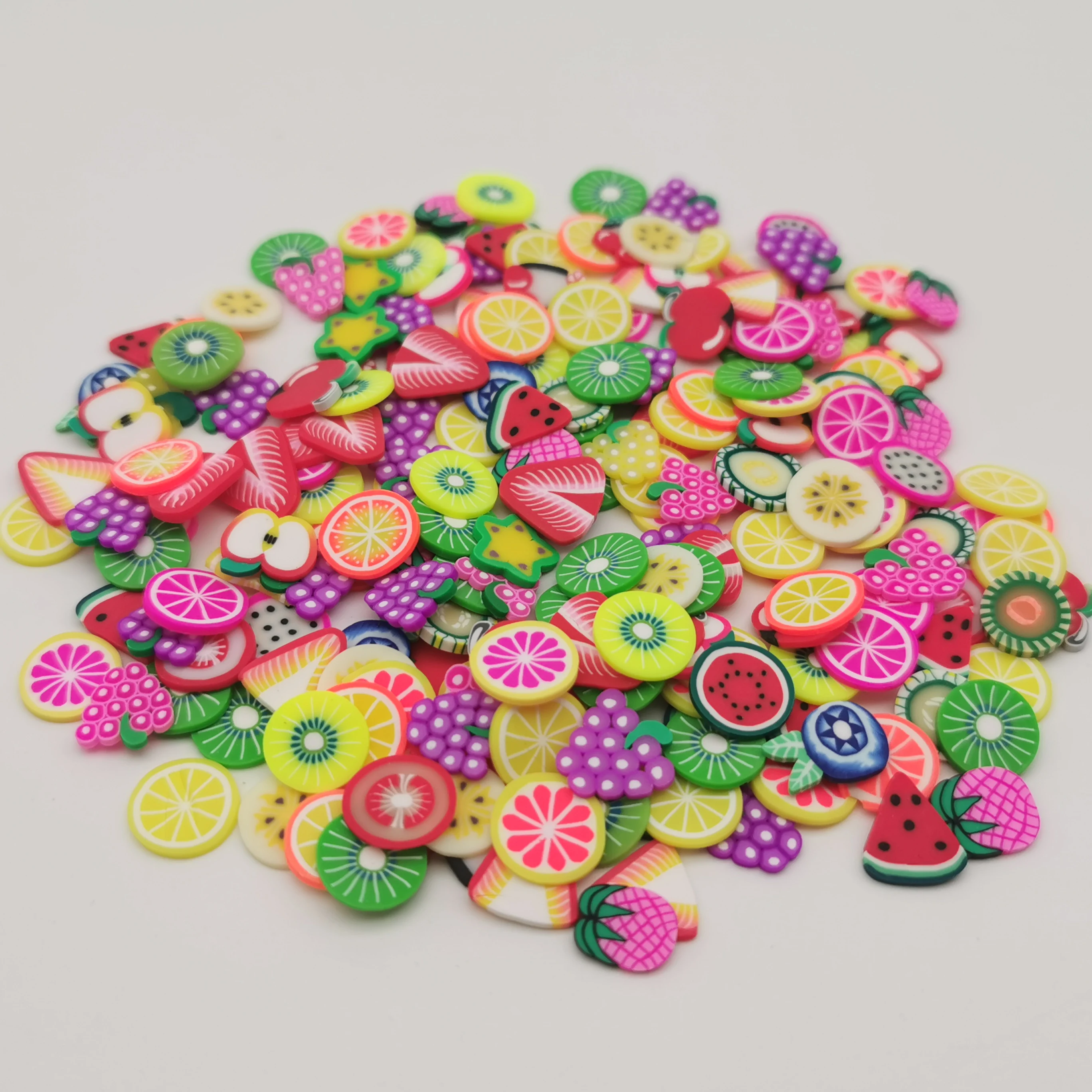 500g 10mm Soft Polymer Clay Fruit Slice Sprinkles for Slime Shaker Card Slime filling Fake Cake Dessert Food Particles