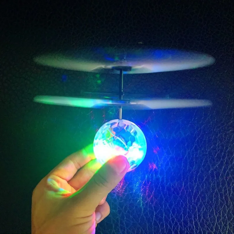 Mini helicóptero RC con sensor IR para niños, avión volador, Bola brillante, iluminación LED, Quadcopter, nuevo trípode, bola luminosa, Fly Helic