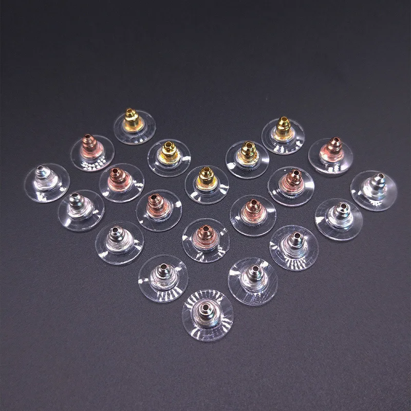 50pcs earring back Stopper earplugs Ear Back plug Cap Stud cap DIY Making Jewelry Stud earrings accessories Plugging Component