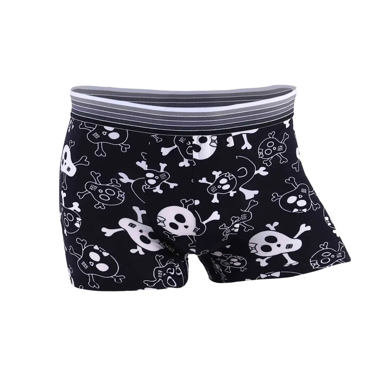 Man Women Milk Silk Fashion Personality Cartoon Bear Skull Cows Lattice Print Boxers Breifs High Elasticity Underwear Panties