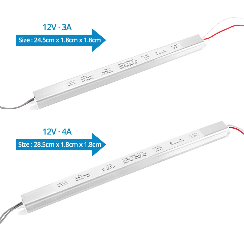 12V LED Transformer Power Supply Switch Adapter AC 110V-220V 1.5A 3A 5A LED Driver Ultra thin Power Supply for Led Strip Lights