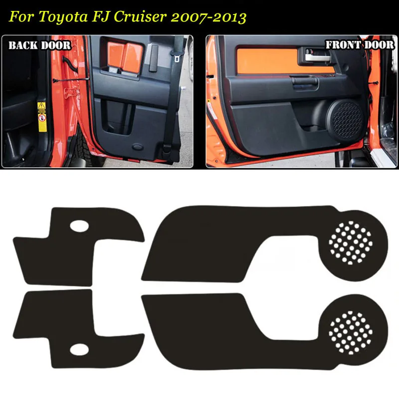 

4 pcs Interior 3D Carbon Fiber Doors Side Edge Anti-kick Protection Pad Sticker For Toyota FJ Cruiser 07-2013