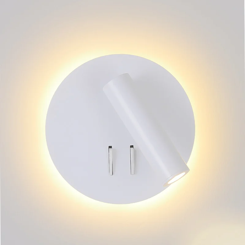 

LED Wall Lamp With Switch 3W Spotligh 6W Backlight Free Rotation Sconce Indoor Wall Light For Home Bedroom Bedside Light