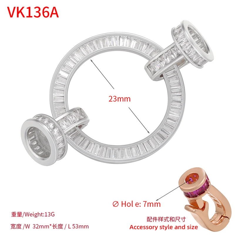 ZHUKOU gold color crystal connectors for bracelet Fastener Clasp for women handmade bracelet accessories wholesale VK135