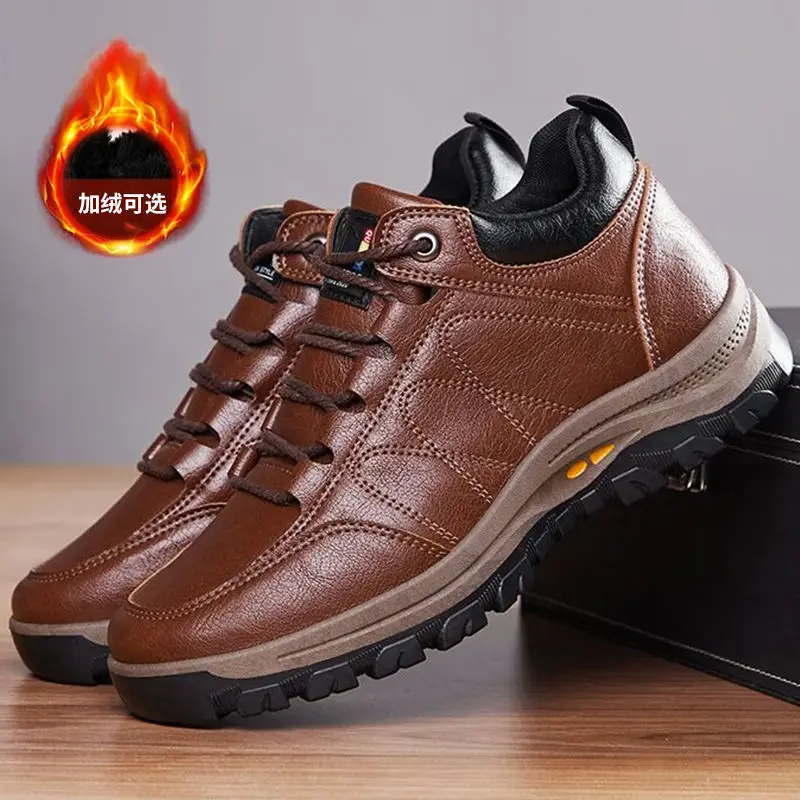 Autumn Casual Men Leather Shoes Quality Men\'s Casual Sneakers Designer Bussiness Outdoor Shoes For Man Driving Work Shoe