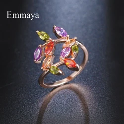 Emmaya Fascinating Irregular Round Design Ring For Female Fashion Jewelry With Colorful Zirconia Charming Dress-Up Dinner Gift