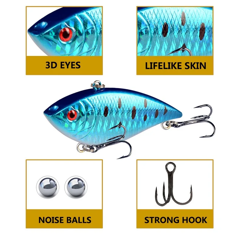 LEOSPORT VIB Baits Hooks Fishing-Lure Leurre Buster Jerk Slow-Sinking 70mm Big-Bass