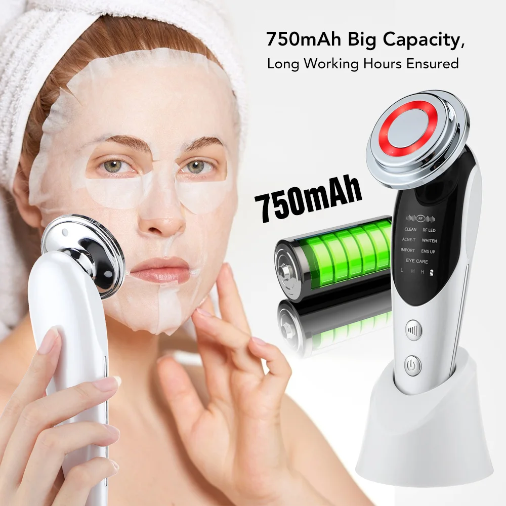 7 in 1 Face Massager EMS Microcurrent Face Lifting Machine LED Skin Rejuvenation Wrinkle Remover Anti-Aging Facial Beauty Device