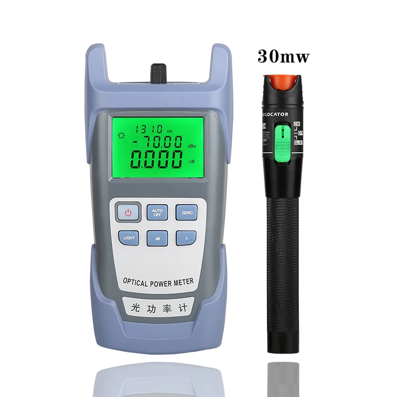 

2 IN 1AUA7 FTTH Fiber Optic Tool Kit VFL Fiber Optical Power Meter 70～+10dbm And 30MW Visual Fault Locator Fiber Optic Test Pen