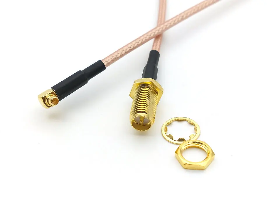 

100PCS MMCX Male Right Angle to RP-SMA Female jack RG316 Pigtail RF Adapter 20cm 30cm 50cmSelling