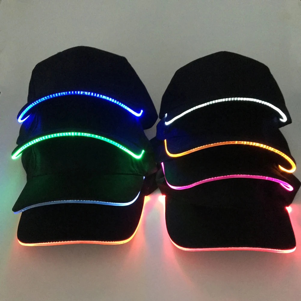 Fashion LED Luminous Women Men Baseball Hat Christmas Party Peaked Cap Glow Party Summer Sports Hat