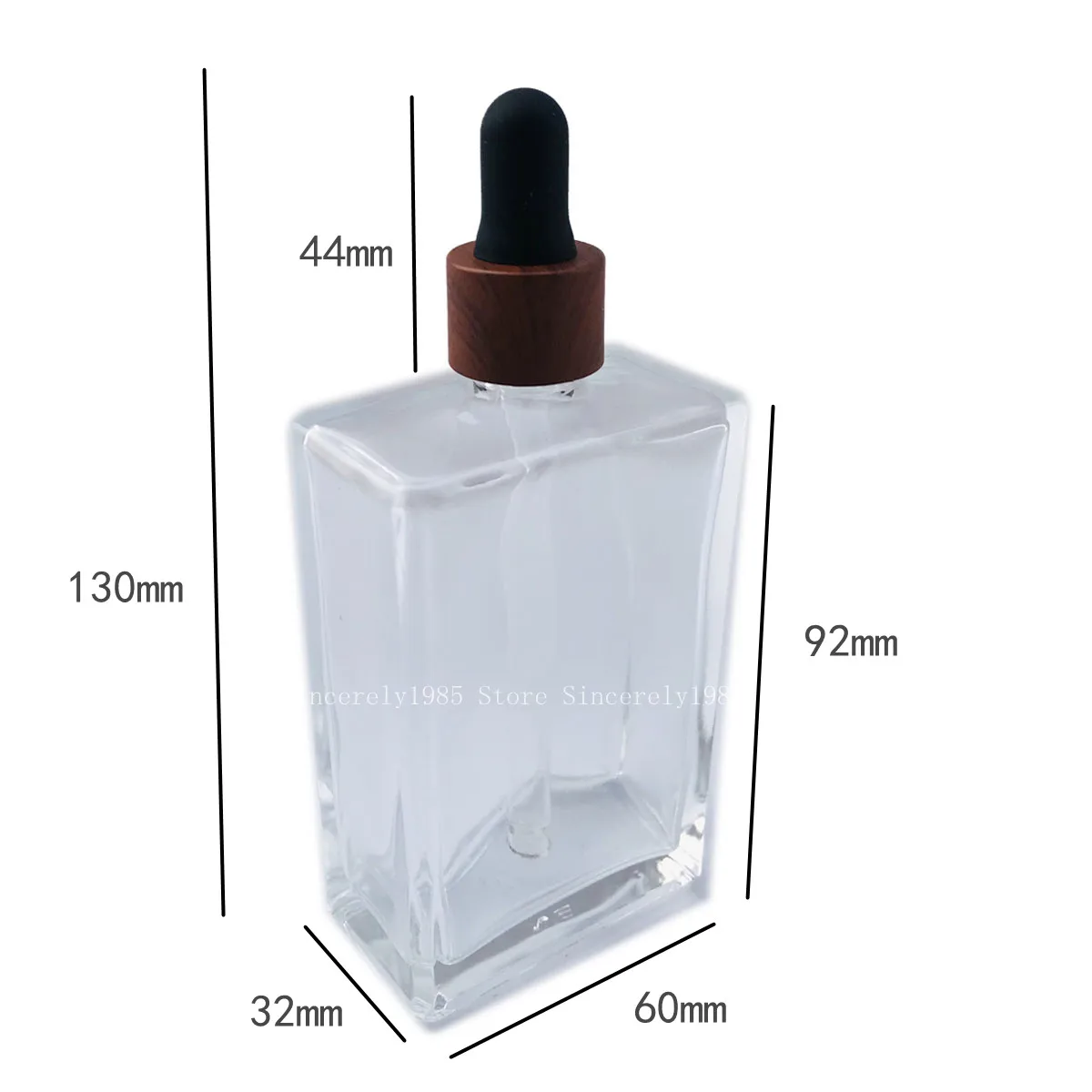 5X 10X 100ml 50ml 30ml Flat Clear Glass Essential Oils Serum Bottle Empty With Glass Dropper Eye Dropper Pipette Plastic lid