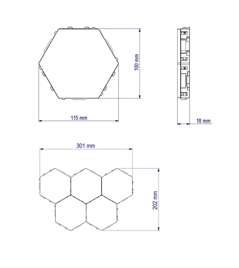 Imagem -05 - Luminária Led Hexagonal com Módulo Sensível ao Toque Lâmpada Noturna Colorida Formato de Favo de Mel Criativa para Decoração da Casa