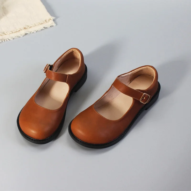 Careaymade-Handmade Genuine Leather  women's shoes literature art comfortable shallow mouth soft sole college style single shoes