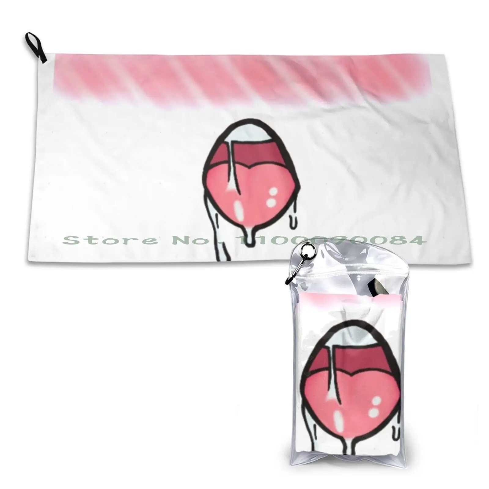 Open Mouth Quick Dry Towel Gym Sports Bath Portable Mouth Drool Pink Soft Sweat-Absorbent Fast Drying Pocket Comfortable