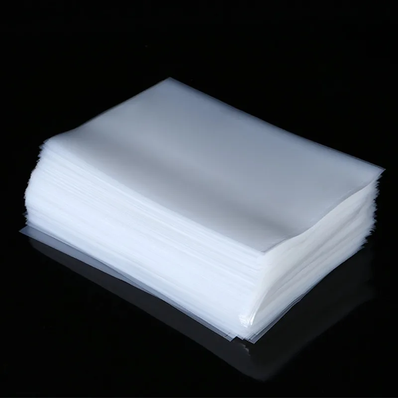 식품 등급 투명 PE 플랫 백, 방수 폴리 플라스틱 라이닝 팩 파우치, 가정용 패키지, 열 도장 장난감 팩, 500 개