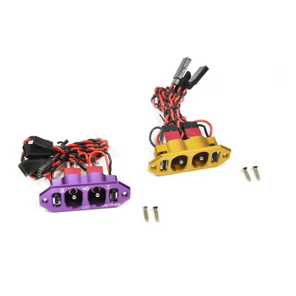 Miracle RC Heavy Duty Metal Dual Power Switch Anodized with 4 Cable Lock for Servo FREE